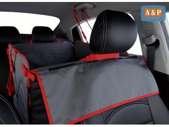 Автогамак Happy Dog Premium (Хэппи Дог Премиум). На половину сиденья. Цвет: серый с красной окантовкой.