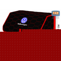 Органайзер-саквояж "Союз" в багажник Volkswagen (Фольксваген), размер L. Цвет: черный с красной прострочкой Соты.